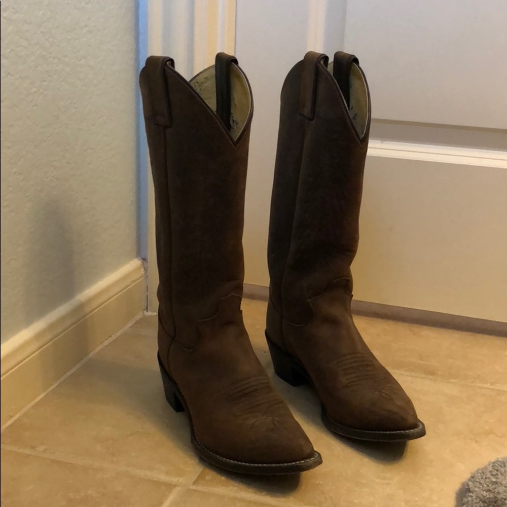 Justin Brown Leather Cowboy Boots